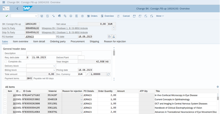 a screenshot of order details