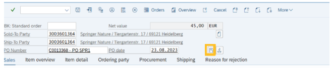 a screenshot of  header details