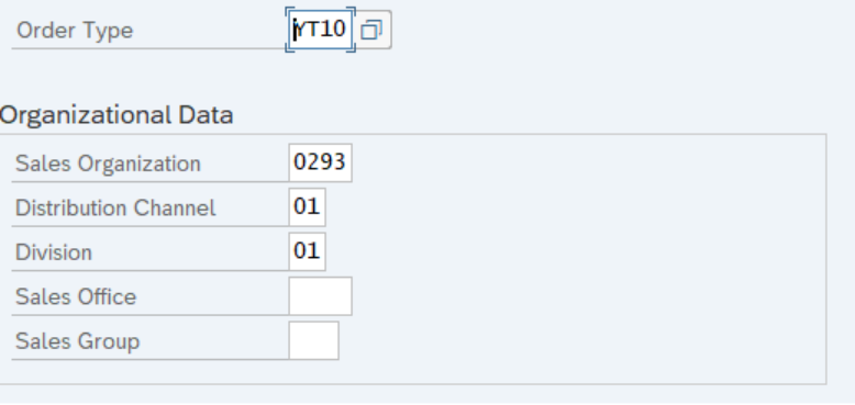 a screenshot of  order type "YT10"