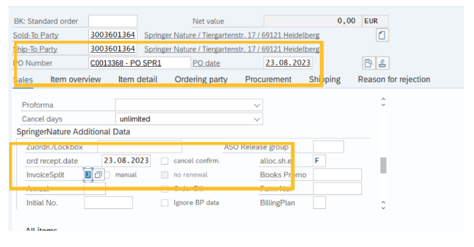 a screenshot of  example order