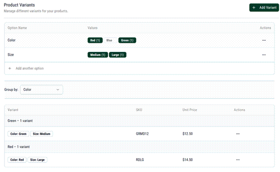 Title: Product variants - Description: Product variants