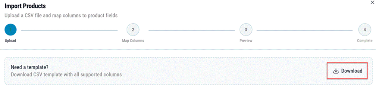 Title: CSV upload screen - Description: CSV upload screen