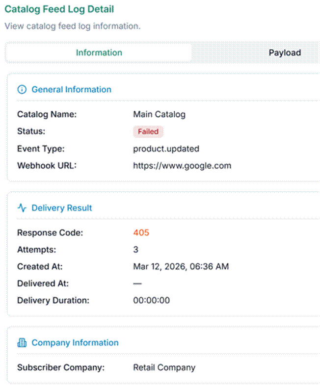 Title: Feed log detail - Description: Feed log detail