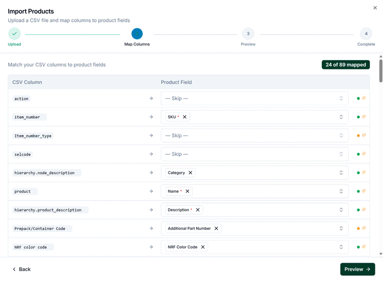 Title: Field mapping detail - Description: Field mapping detail