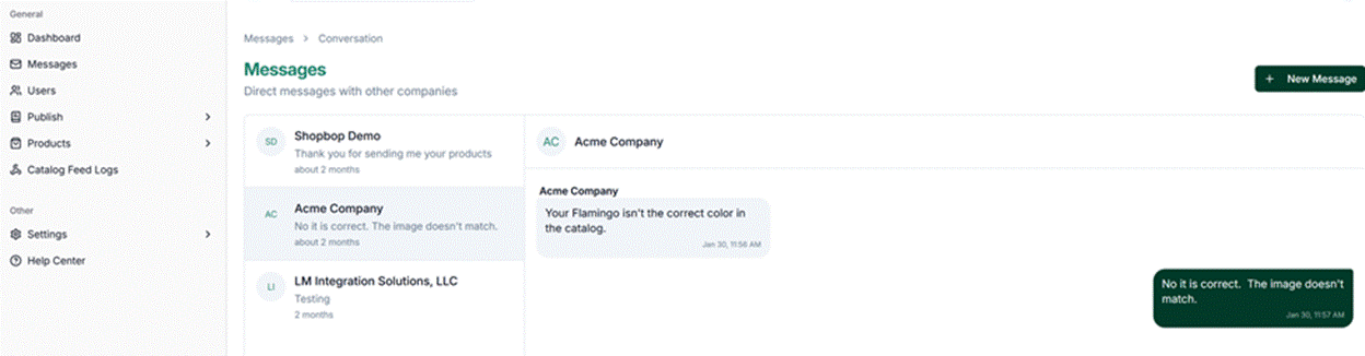 Title: Messages screen - Description: Messages screen