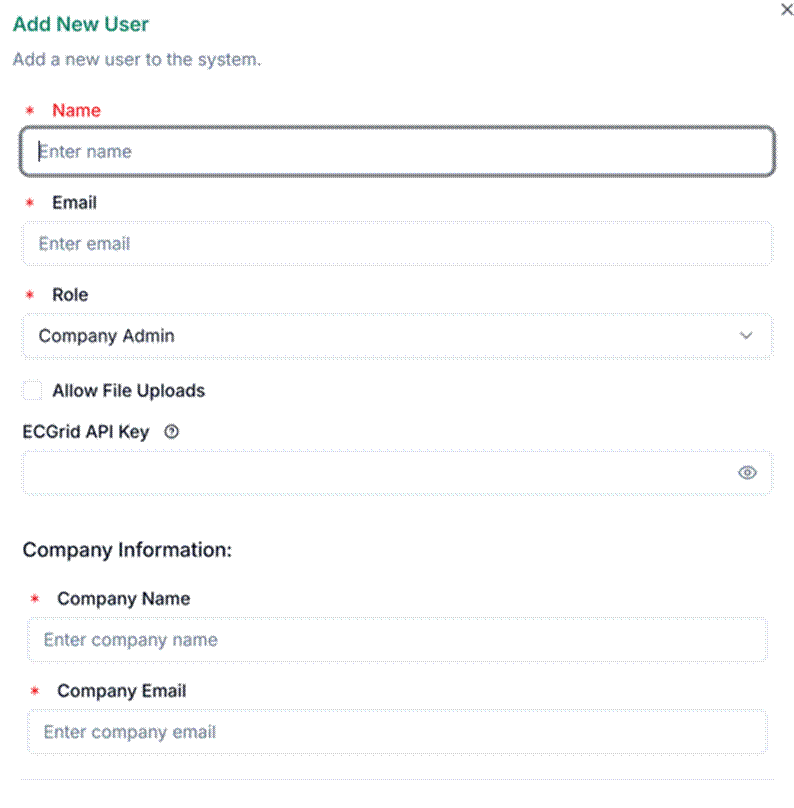Title: Add user form - Description: Add user form