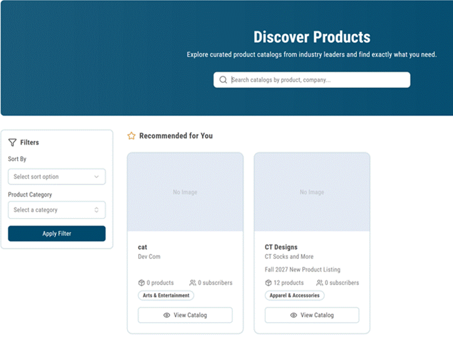 Title: Discover Products view - Description: Discover Products view