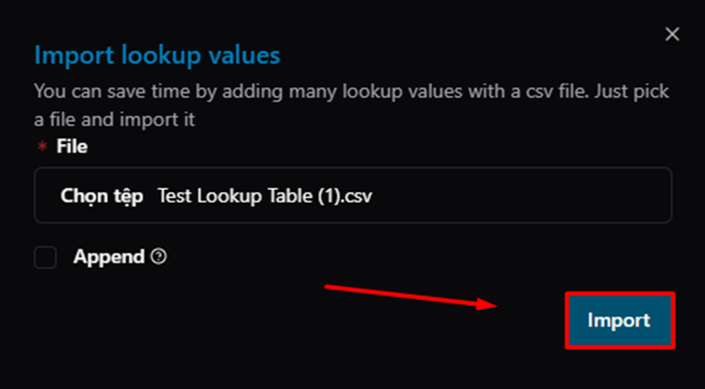 Title: Import dialog — click Import to confirm - Description: Import dialog — click Import to confirm