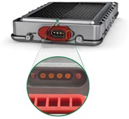 Title: 4-pin magnetic connector close-up - Description: 4-pin magnetic connector close-up