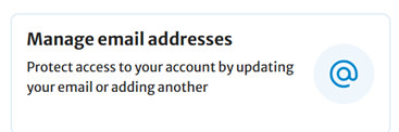 a screenshot of Manage email addresses