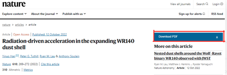 download PDF option highlighted to the right side of an article title