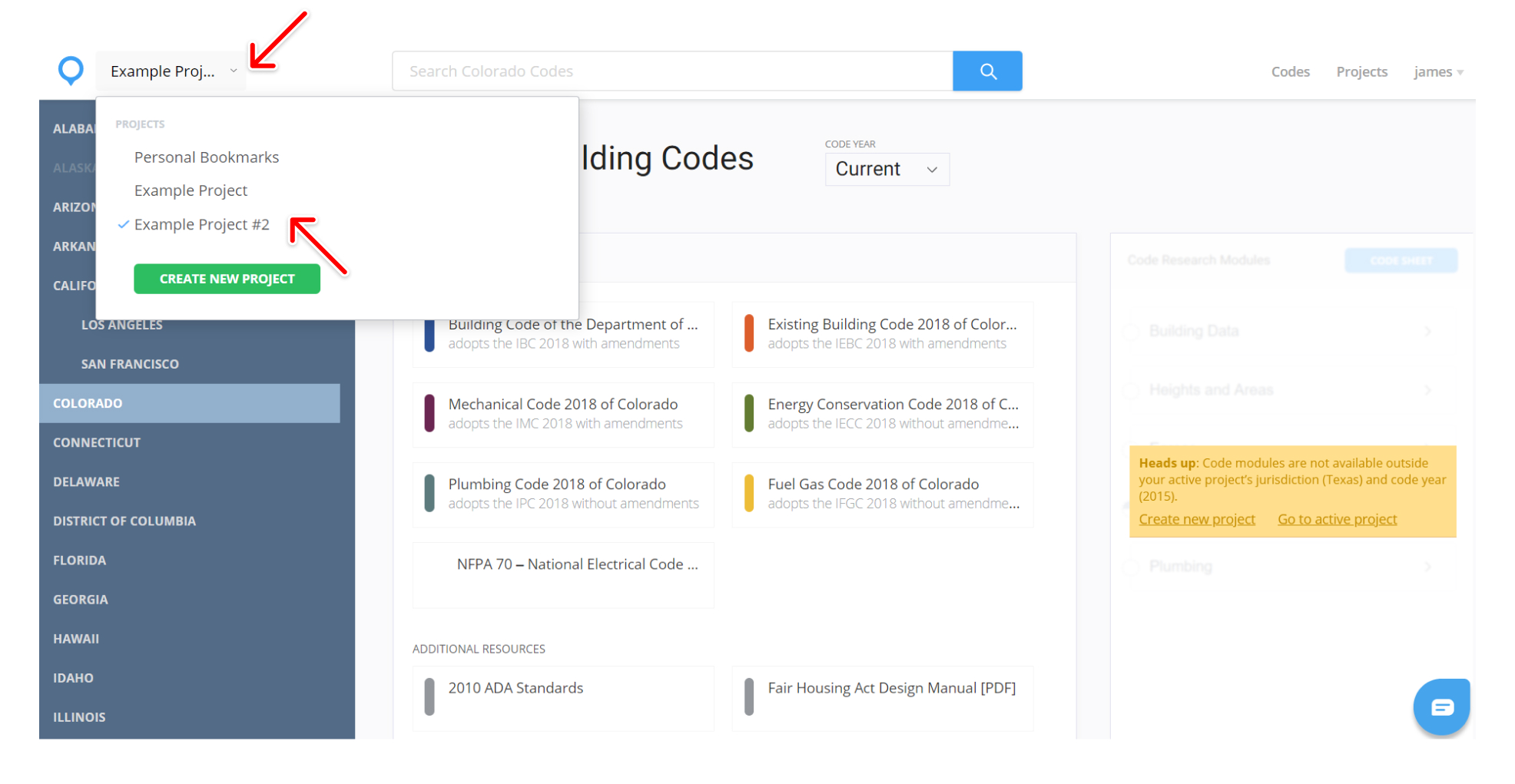 Change active project : Knowledge Base