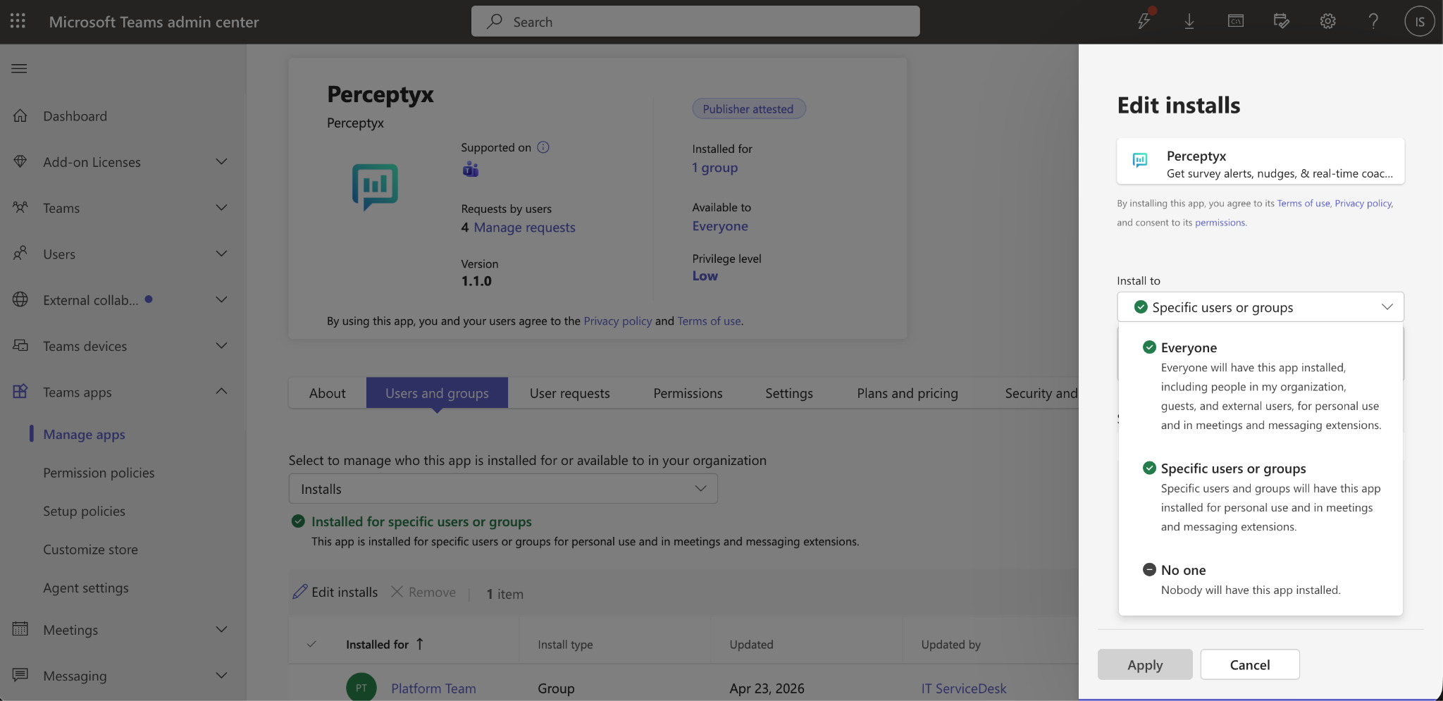 Screenshot from product UI