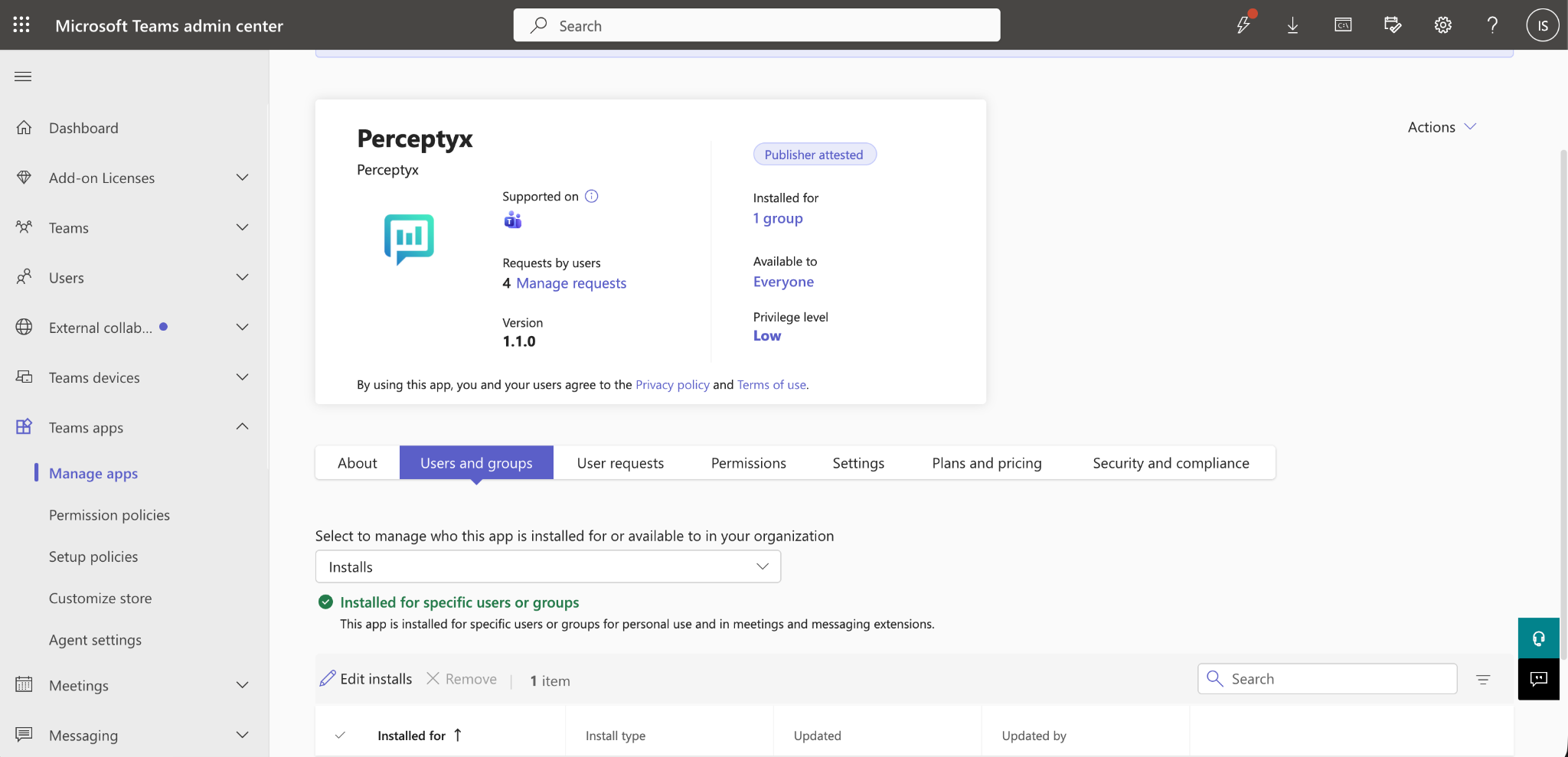 Screenshot from product UI