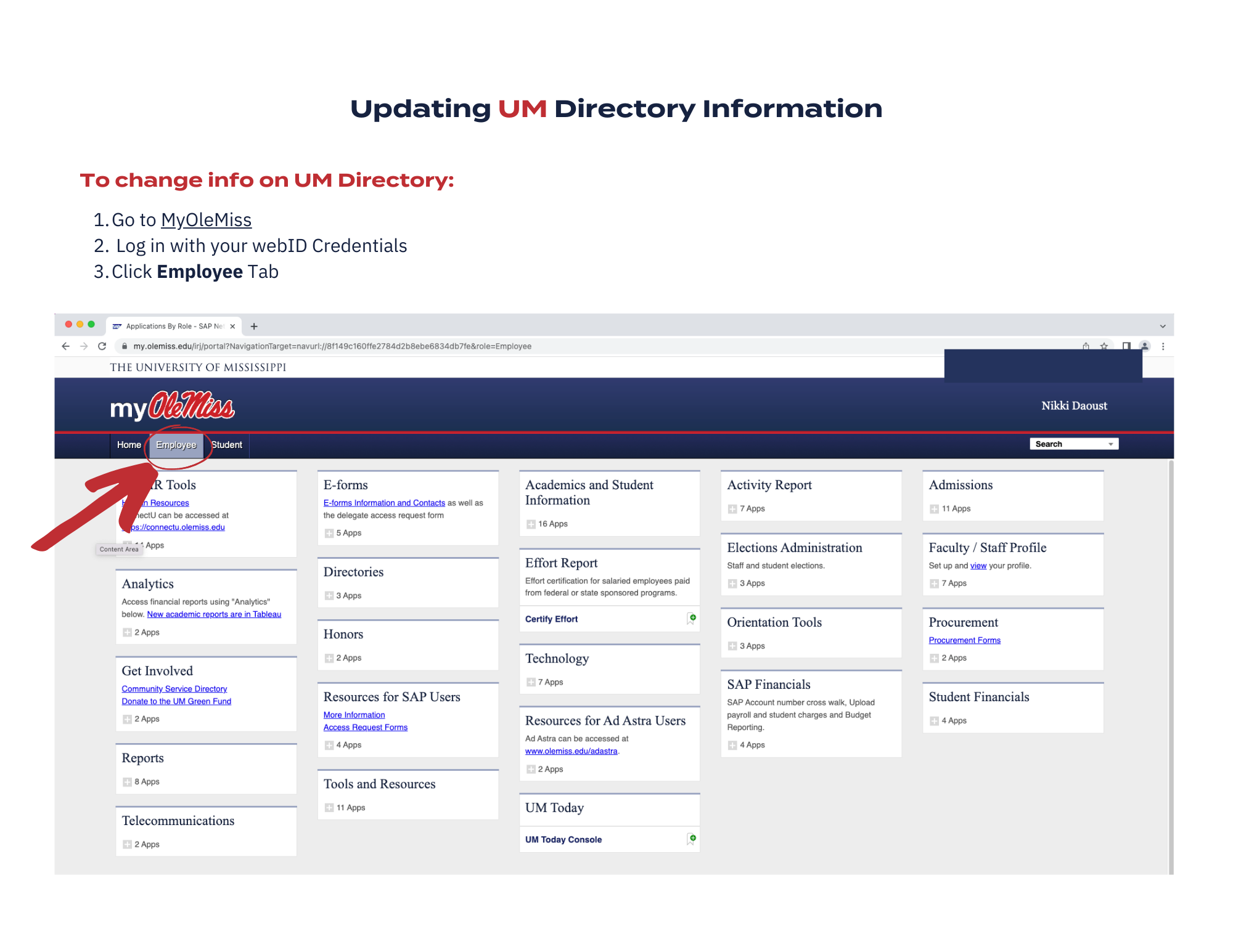 How to update UM Directory information UM School of Education