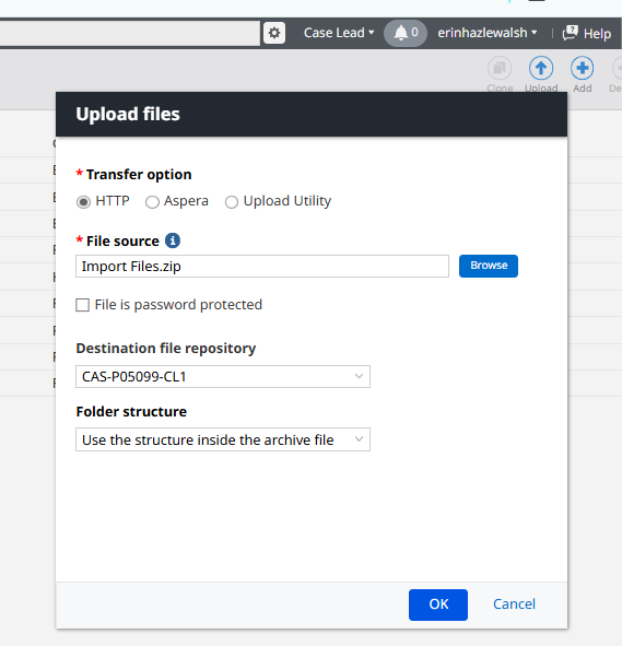 Browse to zip folder