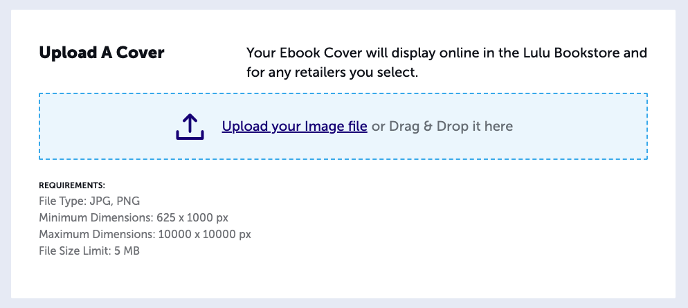 Screenshot of Upload a Cover box