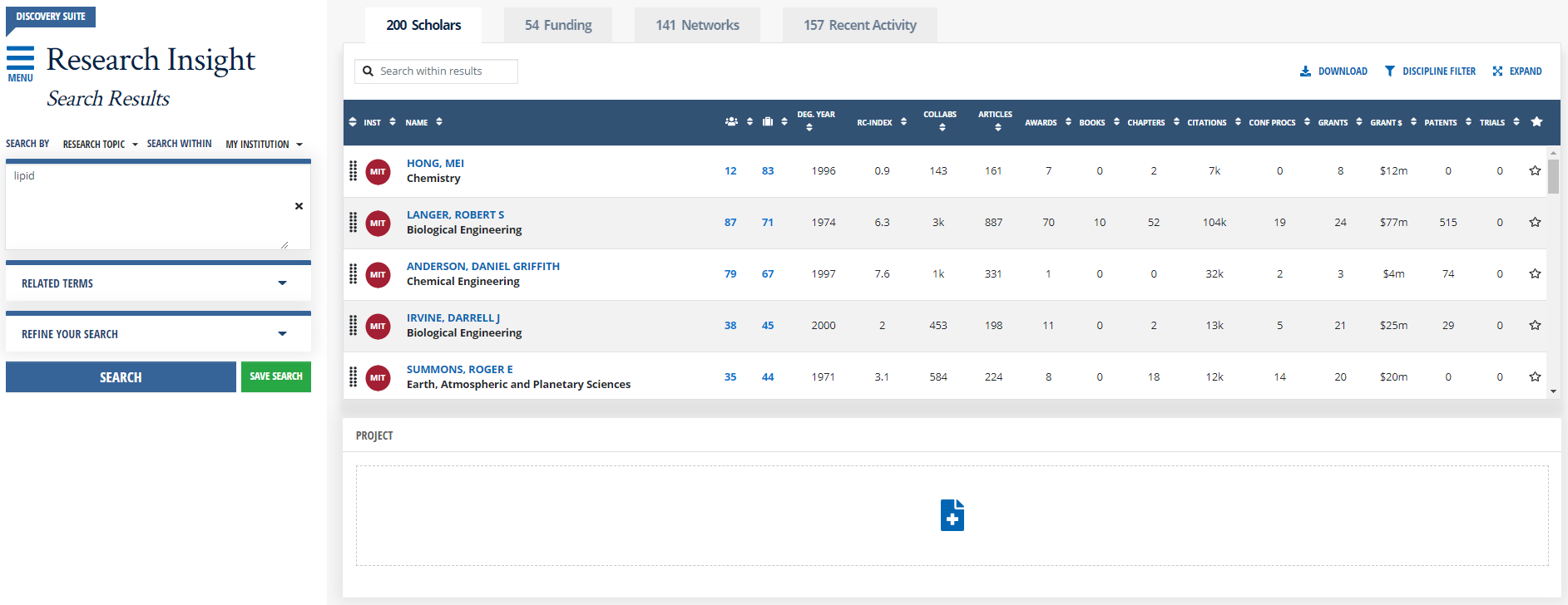 Image of Keyword Search Results page.