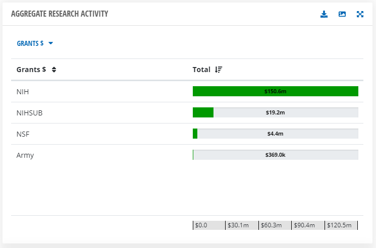 Image of Aggregate Research Activity tool within Project Team Analysis