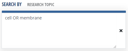 Image of text area for topic search