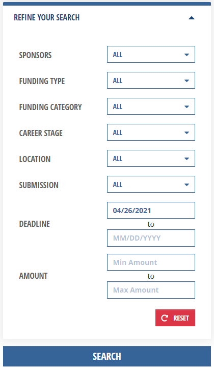 Image of Refine Your Search for Browse Funding