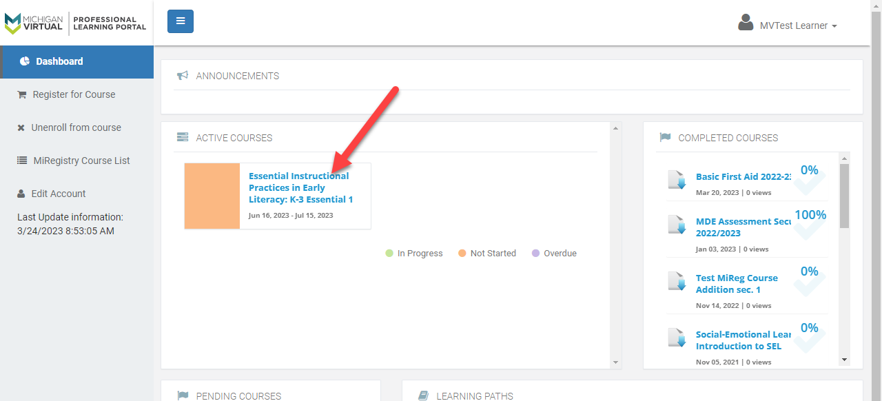 Essential Early Literacy Courses Michigan Virtual Support