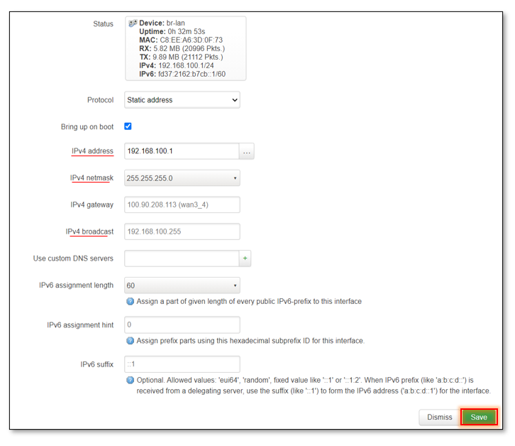 How to Change LAN IP Nirad Networks