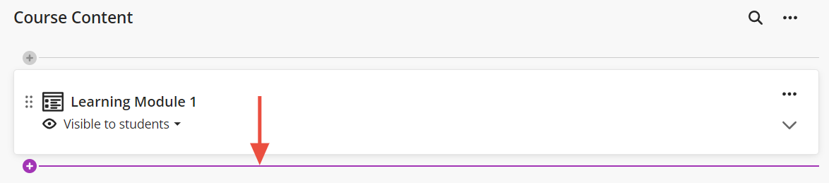 A screenshot showing the purple add content bar.
