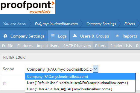 How to Create a Filter in Proofpoint – Sherweb