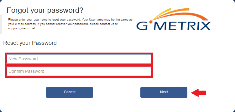 If You Forgot Your Password GMetrix Technical Support