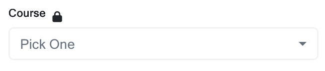 Screenshot of locked menu.