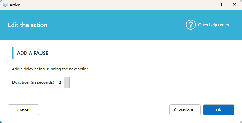 Add a pause between actions