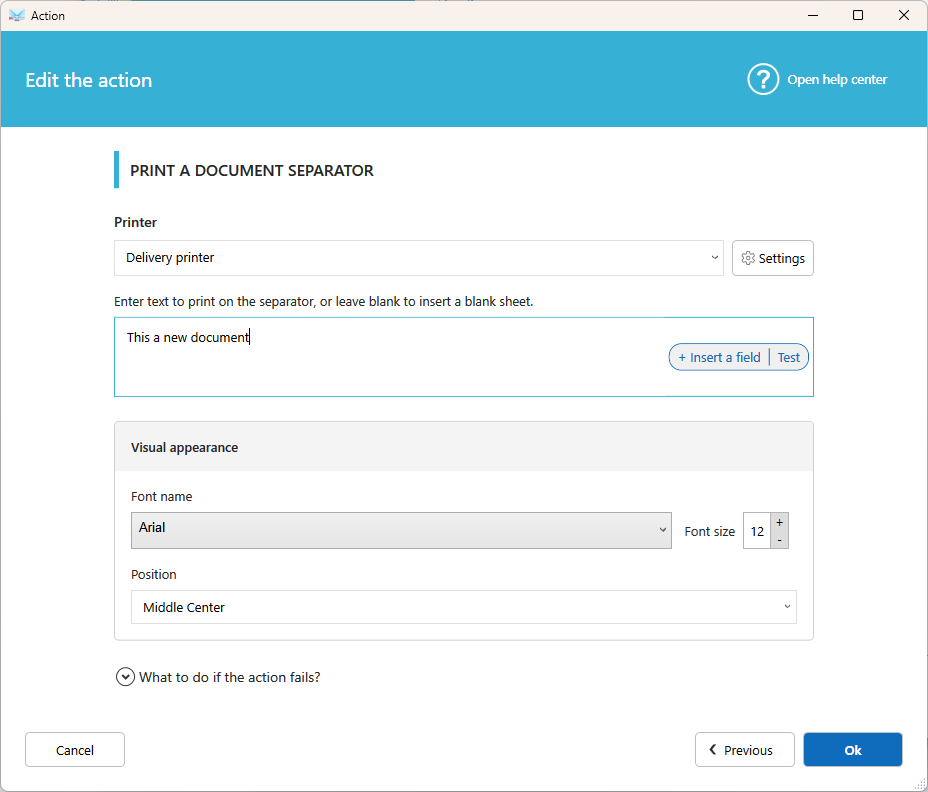 Print a page separator between each email