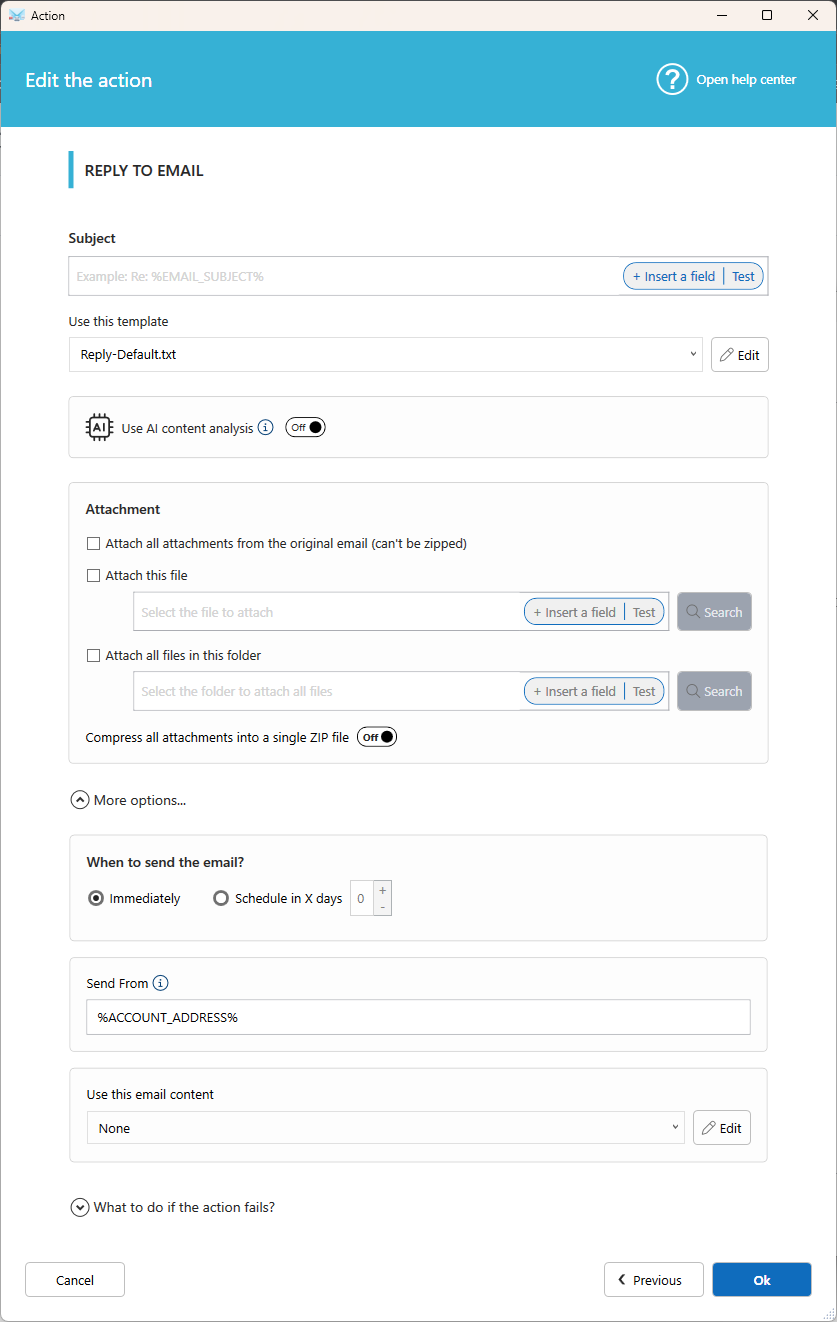 Reply an email with attachments