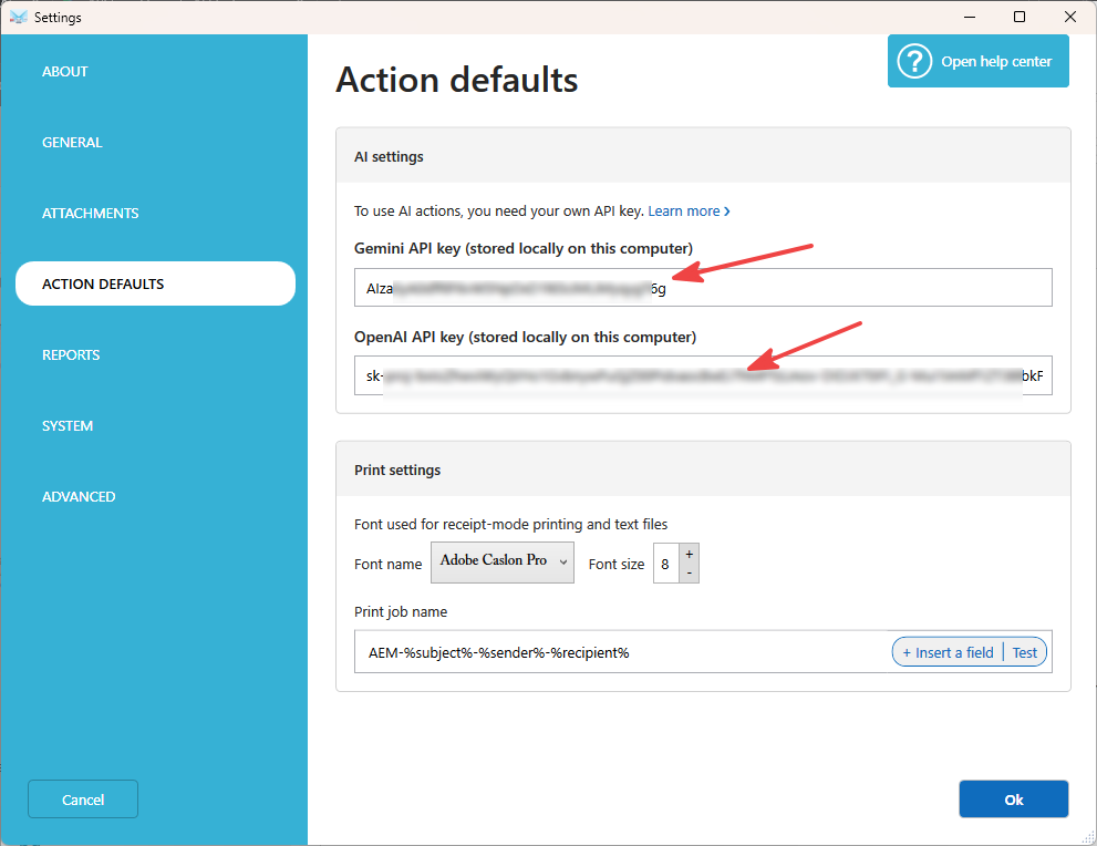 Enter the API key in Automatic Email Manager