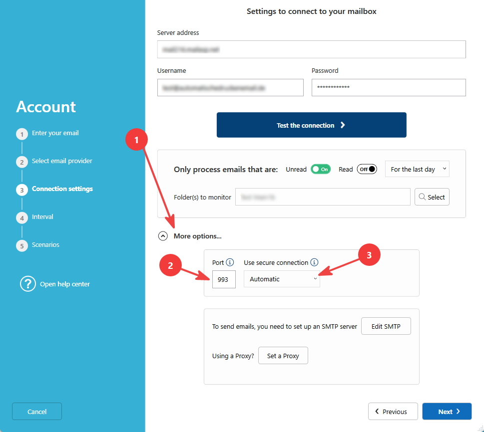 Imap secure connection