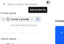Add private file tooltip on the plus icon next to a private space