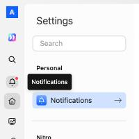 Bell icon in the left navigation with the Notifications tooltip