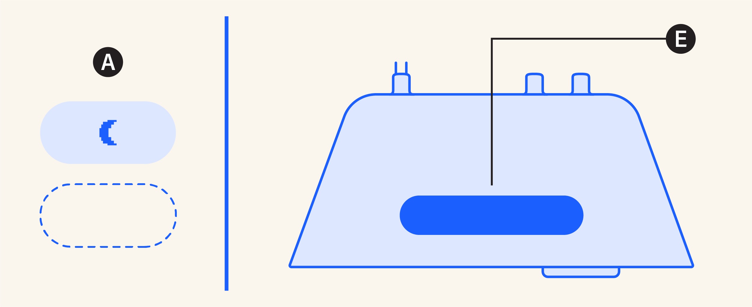 The light bar is the button on the top of the clock