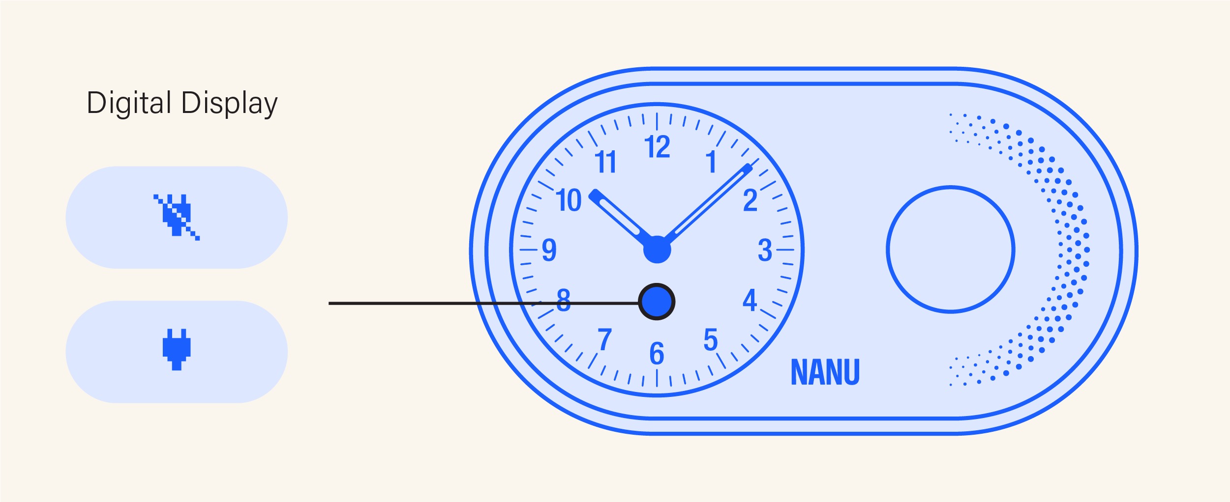 display will show a crossed out plug icon 