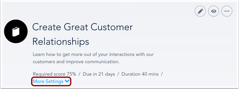 Edit Course Settings