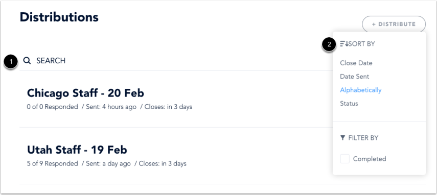 Filter Distributions