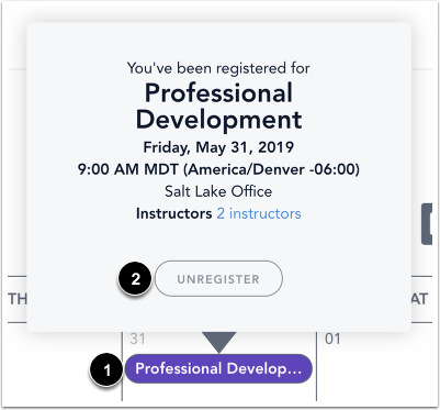 Un-register from Session