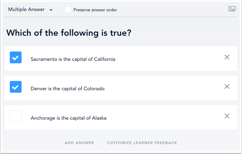 Multiple Answer Quiz