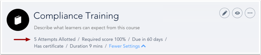 View Attempts Allotted