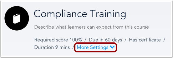 Open Course Settings