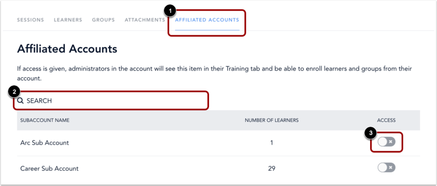 View Affiliated Accounts