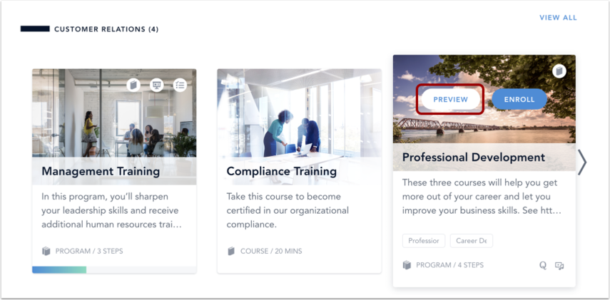 View Program Preview Page