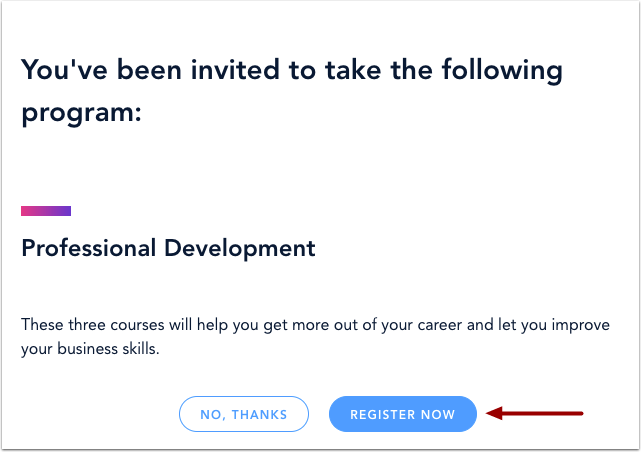 Confirm Program Registration