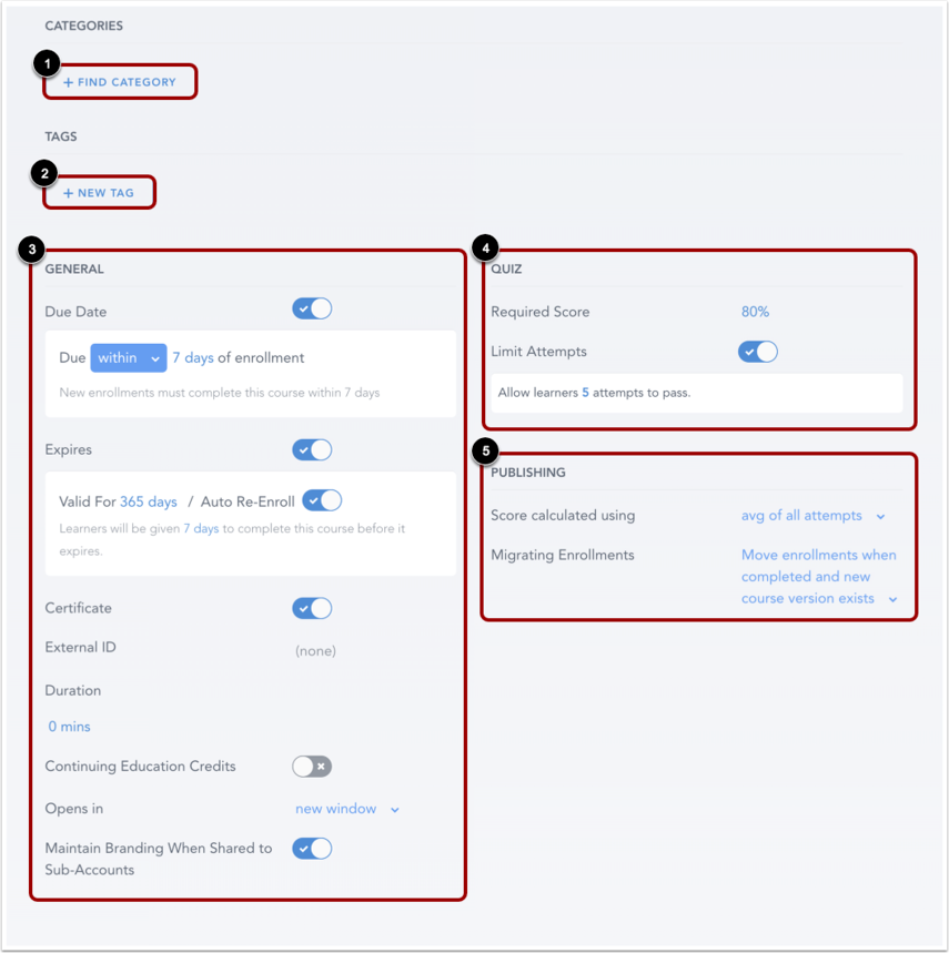 Configure Course Settings